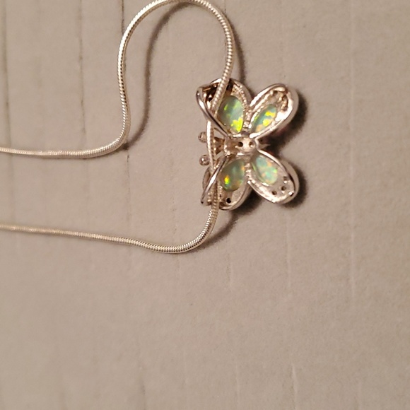 Opal man made white set in 925 sterling silver - Picture 3 of 3